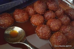 Iowa ham balls at a picnic 