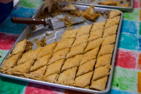 Homemade baklawa (baklava) 