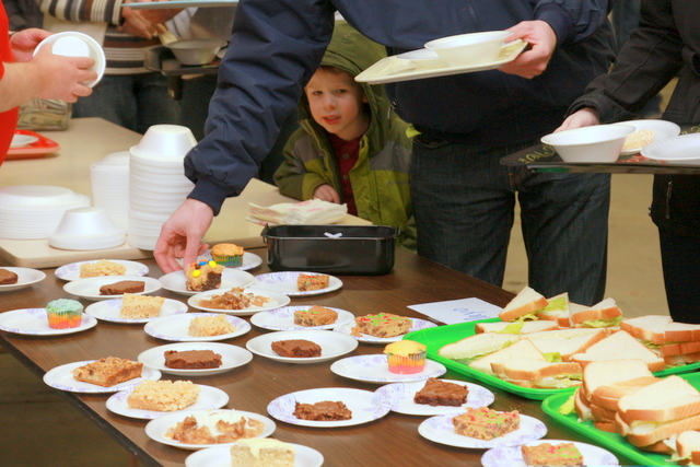 Dessert at the soup supper. 